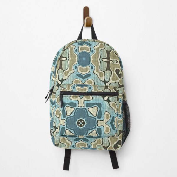 Item preview, Green Gray Teal Blue Ochre Hip Orient Bali Art designed and sold by LC Graphic Design Studio.
