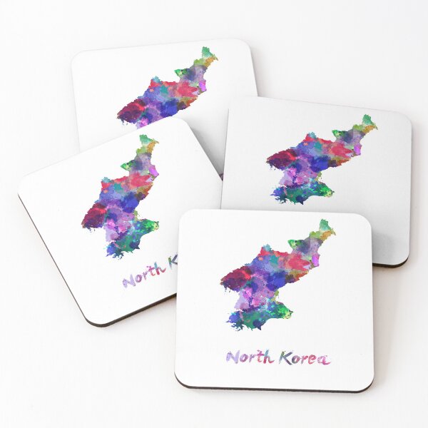 Item preview, North korea watercolor map designed and sold by paulrommer.