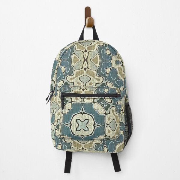 Item preview, Teal Blue Green Gray Ochre Hip Orient Bali Art designed and sold by LC Graphic Design Studio.