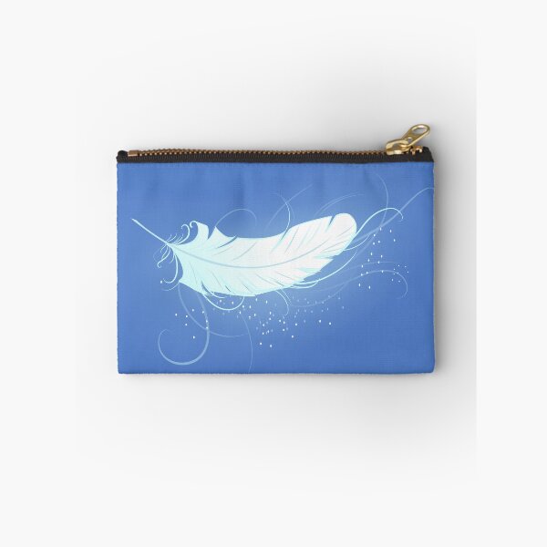 Item preview, White angel feather on blue background designed and sold by Blackmoon9.