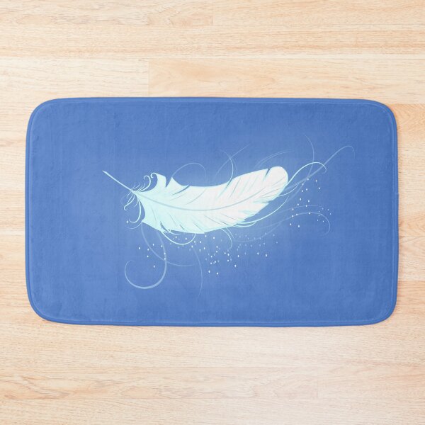 Item preview, White angel feather on blue background designed and sold by Blackmoon9.
