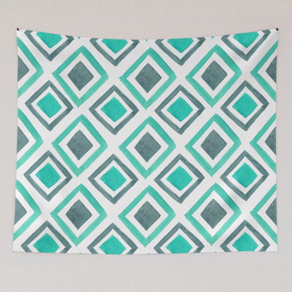 Item preview, Watercolor Geometric Pattern - Mint & Grey designed and sold by Artsychoke.