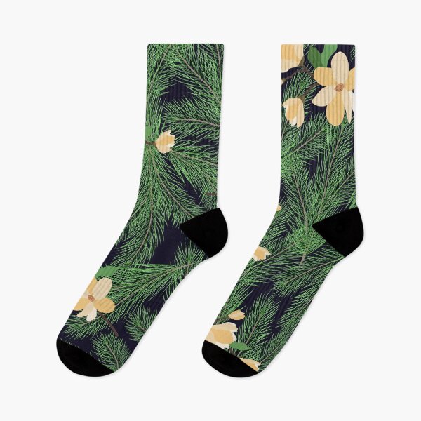 Item preview, Yellow magnolias and green pine branches designed and sold by fowons.