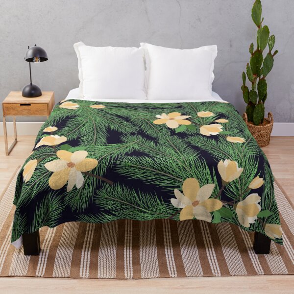 Item preview, Yellow magnolias and green pine branches designed and sold by fowons.