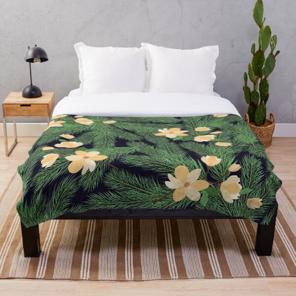 Item preview, Magnolias amarillas y ramas de pino verde designed and sold by fowons.