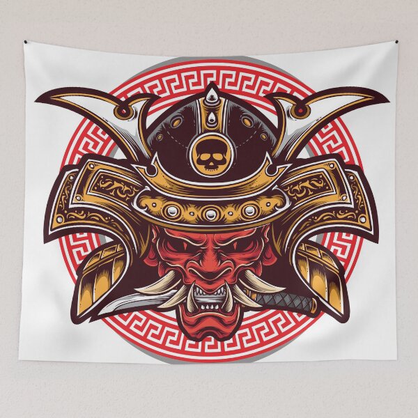 Item preview, Oni Samurai Mask Art designed and sold by JTS STORE.