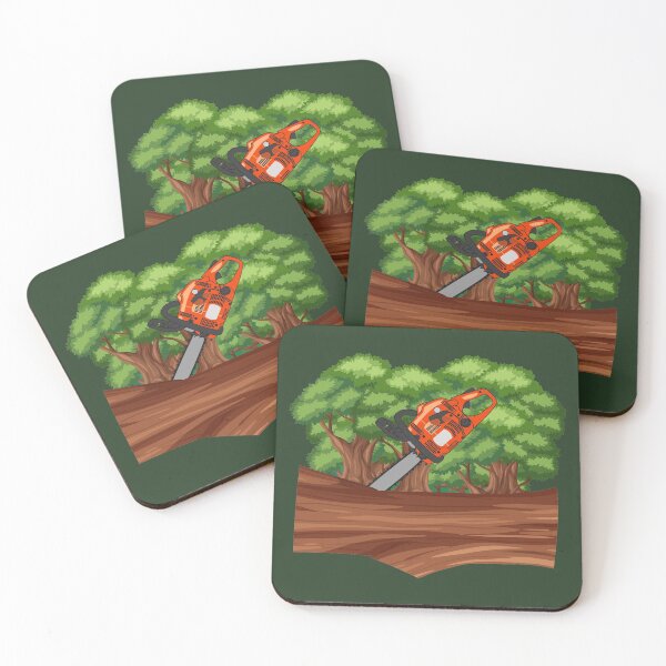 Item preview, Chainsaw in forest portrait  designed and sold by LaftaDesign.