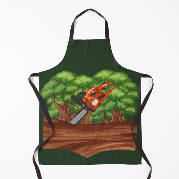 Item preview, Chainsaw in forest portrait designed and sold by LaftaDesign.