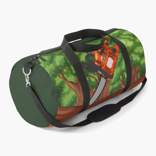 Item preview, Chainsaw in forest portrait designed and sold by LaftaDesign.