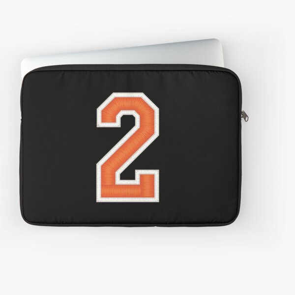 Vista previa del artículo con la obra «Camiseta deportiva número 2 dos naranja», diseñado y vendido por elhefe.