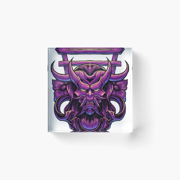 Item preview, Purple Oni With Flowers And Snakes Art designed and sold by JTS STORE.