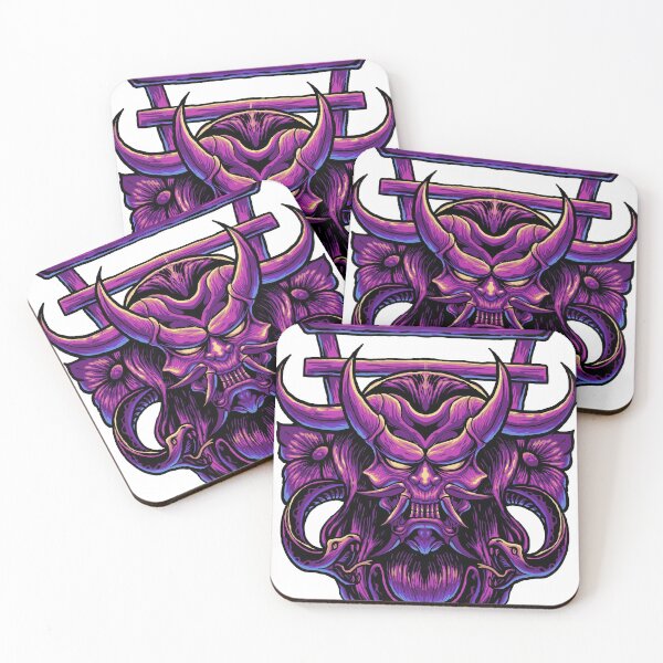 Item preview, Purple Oni With Flowers And Snakes Art designed and sold by JTS STORE.