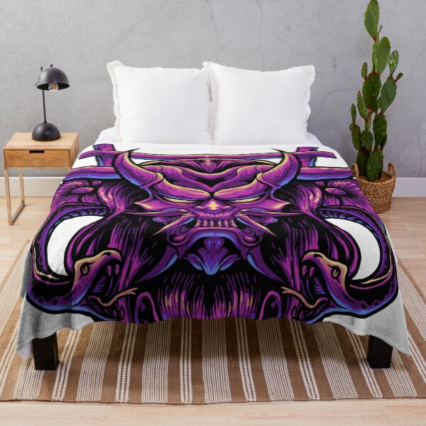 Item preview, Purple Oni With Flowers And Snakes Art designed and sold by JTS STORE.