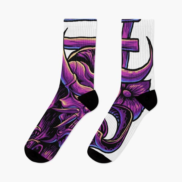 Item preview, Purple Oni With Flowers And Snakes Art designed and sold by JTS STORE.