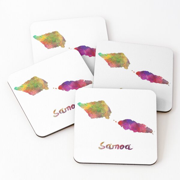 Item preview,  Samoa watercolor map designed and sold by paulrommer.