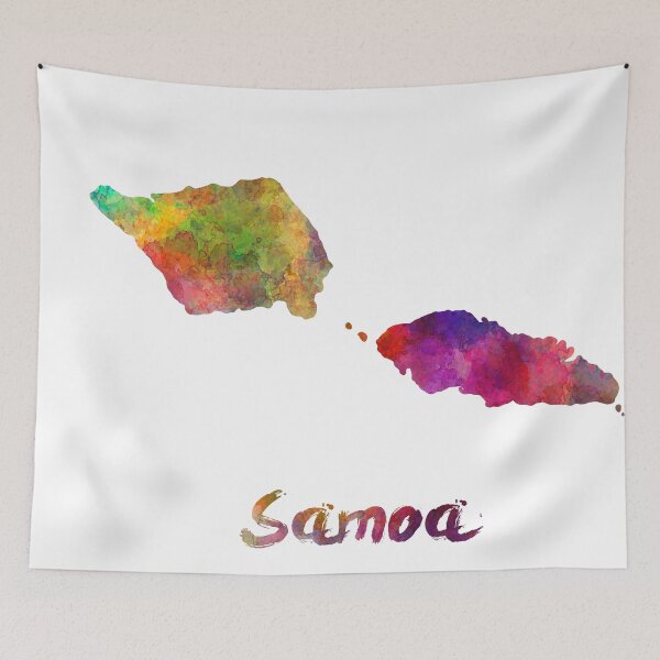 Item preview,  Samoa watercolor map designed and sold by paulrommer.