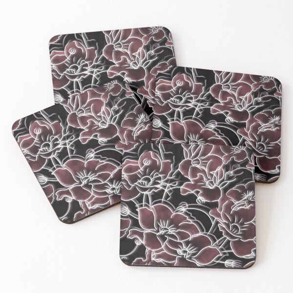 Item preview, Pink Flowers on Black designed and sold by arialiuia.