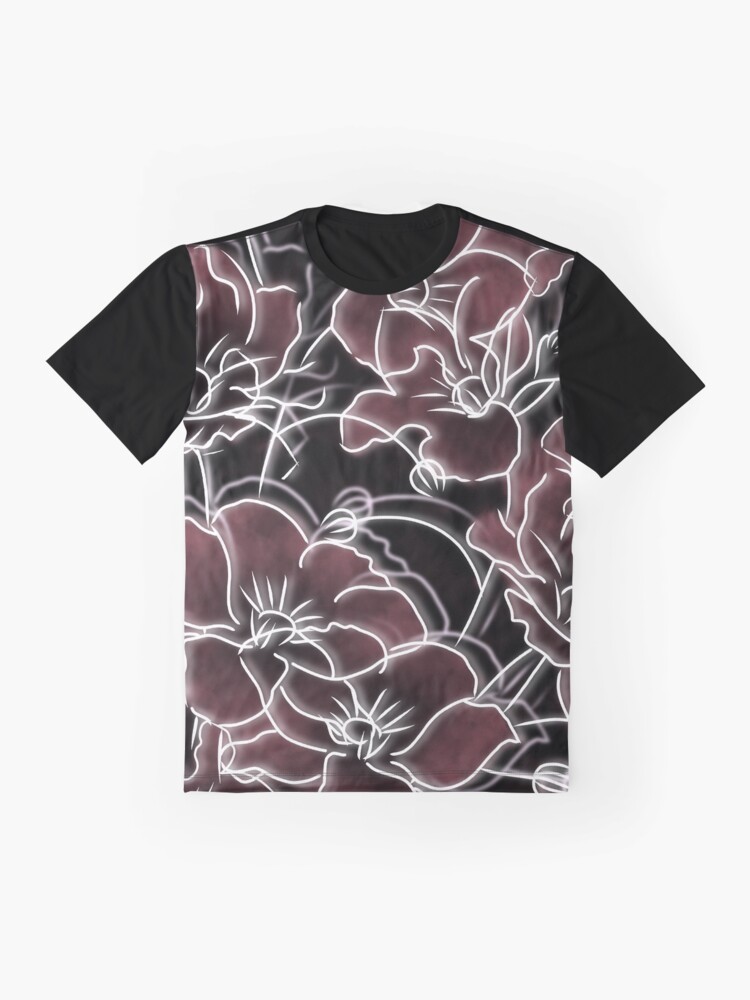 black shirt with pink flowers