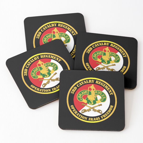 Item preview, Army - 3rd Cavalry Regiment DUI - Red White - Operation Iraqi Freedom designed and sold by Military Insignia Products.