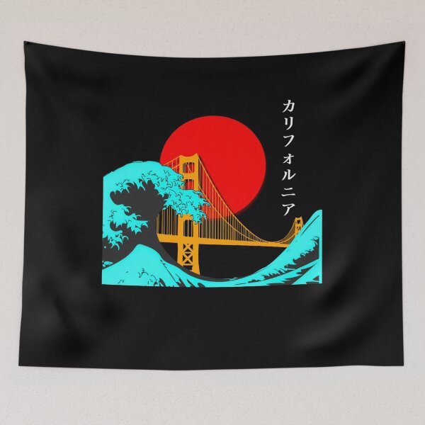 Item preview, Sudadera con capucha estética Vaporwave - Puente Golden Gate de Japón designed and sold by Hitagivapor.