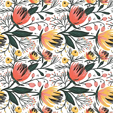 Artwork thumbnail, Spring Magic Flowers Pattern by Floral-Patterns