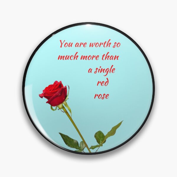 Item preview, You are worth so much more than a single red rose - A beautiful red rose with words in red and light blue BG designed and sold by AnnaBBS.