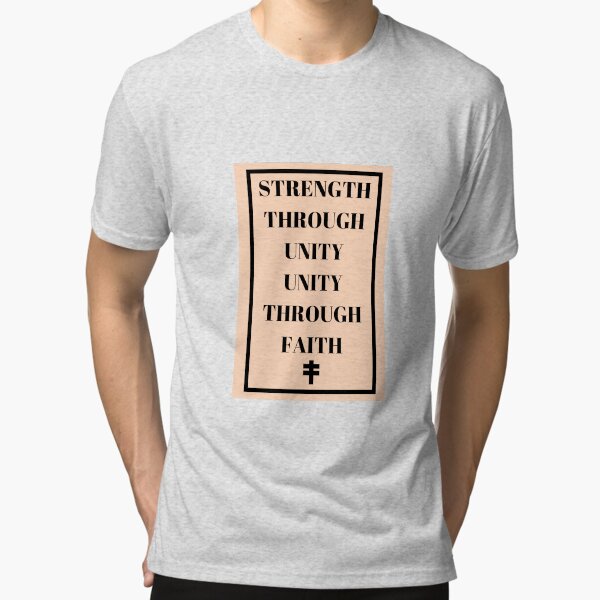 "Strength Through Unity Unity Through Faith V for Vendetta" Tshirt by