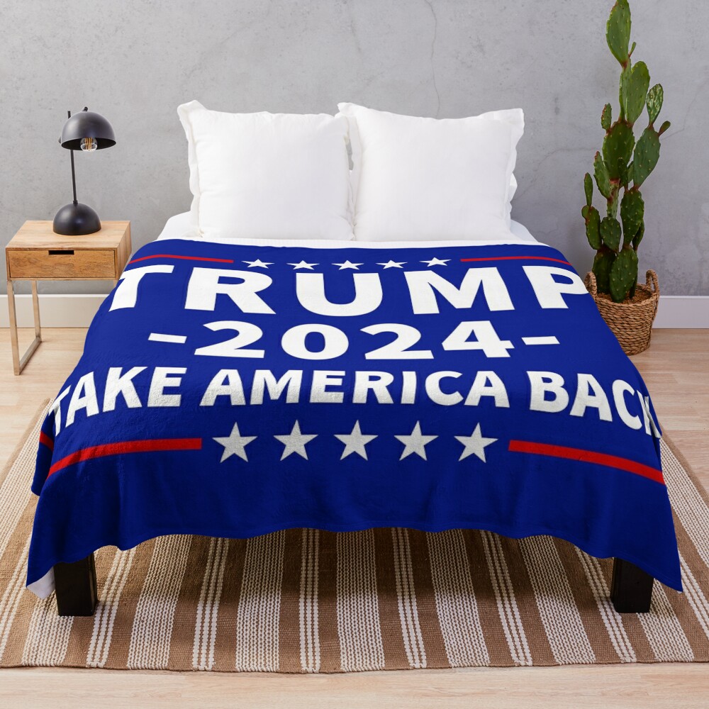 Trump 2024 take america back Throw Blanket