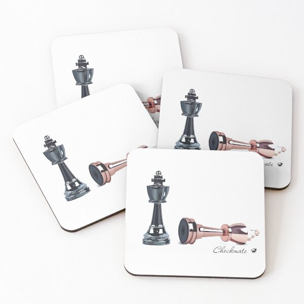 Item preview, Metallic chess pieces figure with inscription designed and sold by Alexandra Kueny.