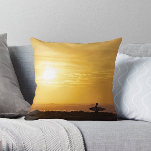 Sun Blazed Surf Throw Pillow