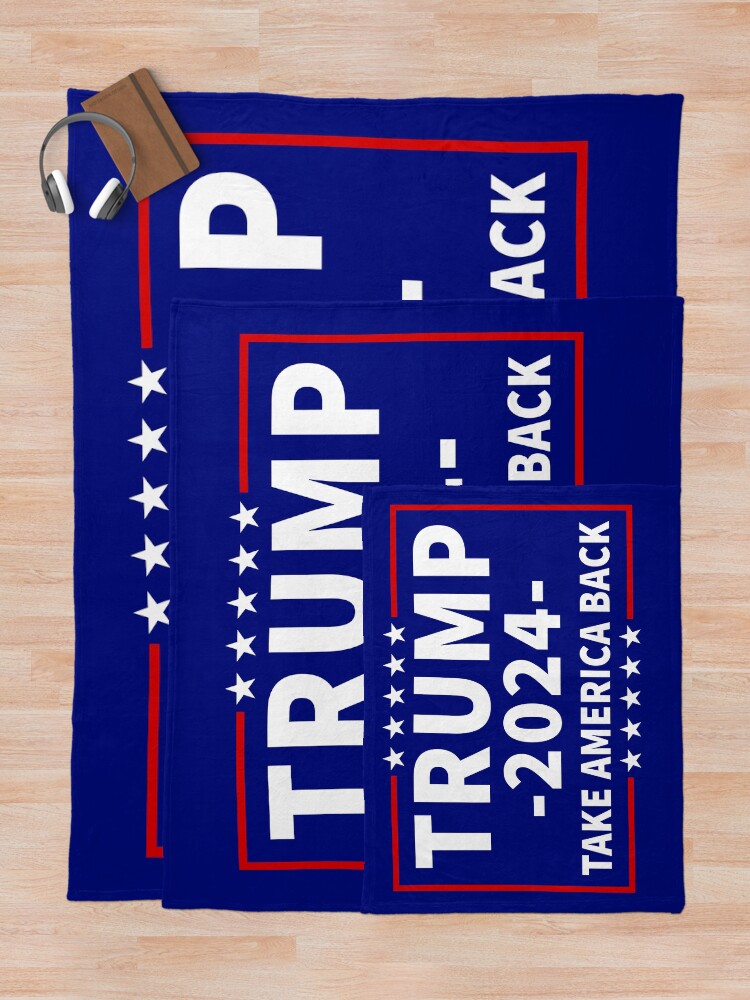 Alternate view of Donald Trump 2024 Take America Back Election Throw Blanket
