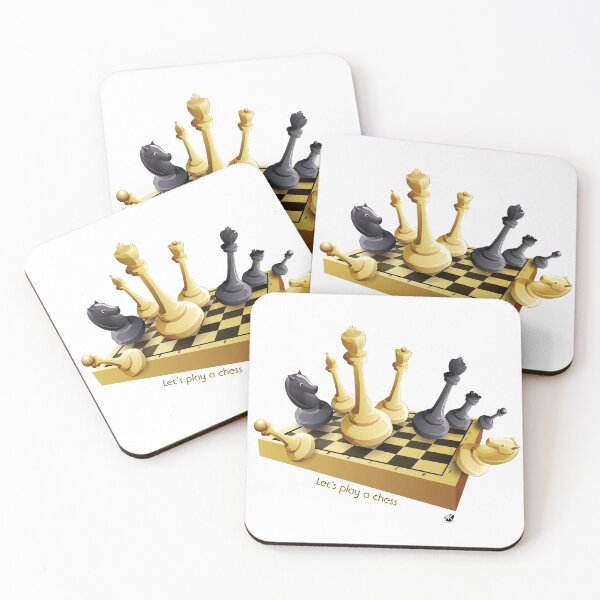 Item preview, Chess pieces and chess board illustration with inscription designed and sold by Alexandra Kueny.