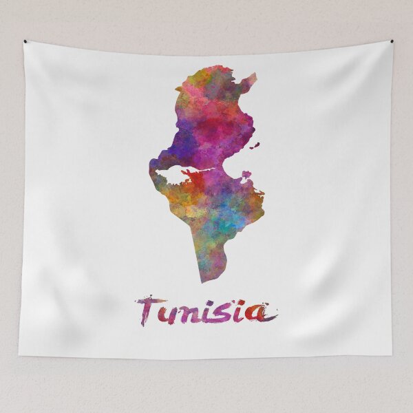 Item preview,  Tunisia watercolor map designed and sold by paulrommer.