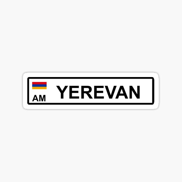 Realistic Yerevan License Plate Sticker