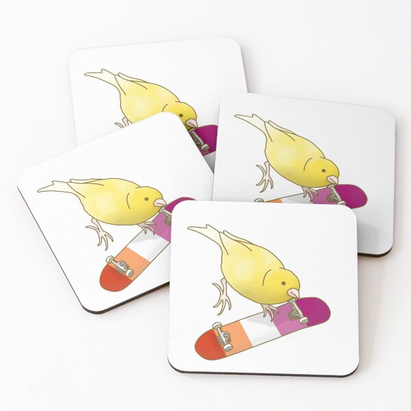 Item preview, Lesbian Pride Skateboard Canary designed and sold by AdoraBirdArt.