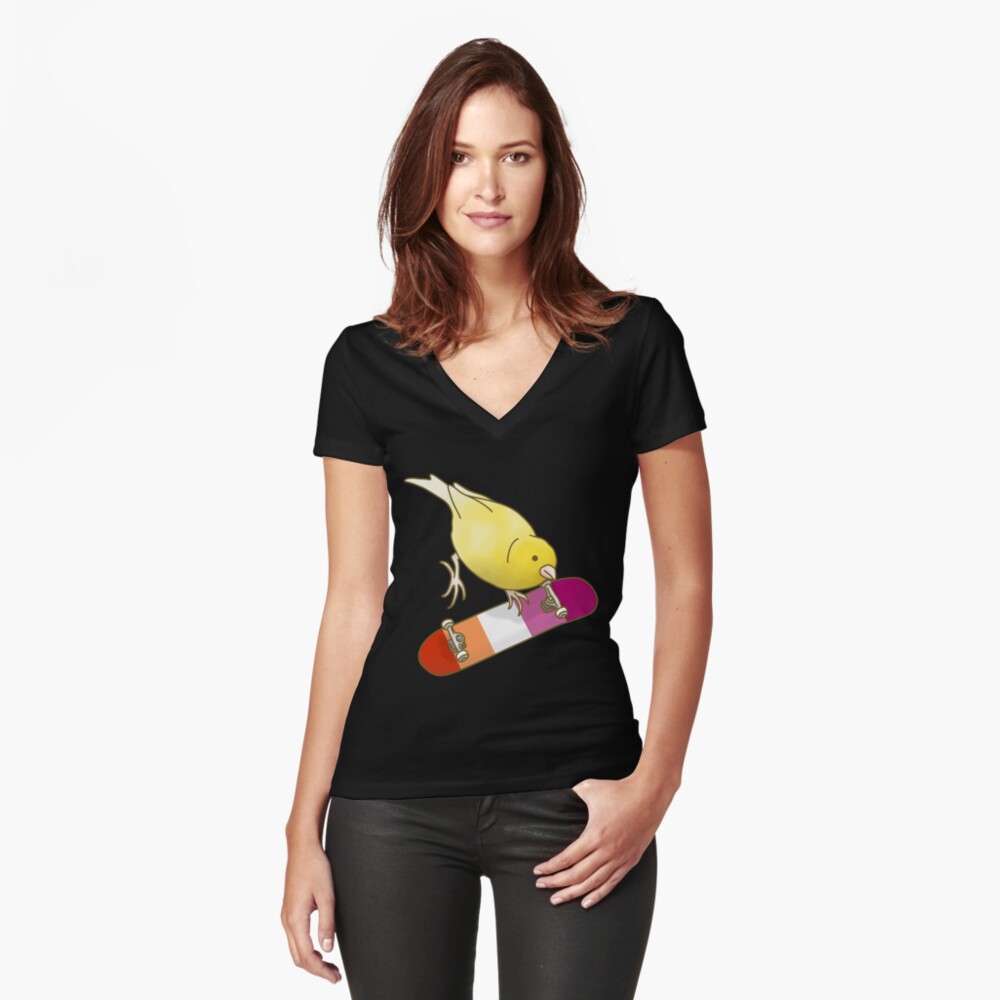 Item preview, Fitted V-Neck T-Shirt designed and sold by AdoraBirdArt.