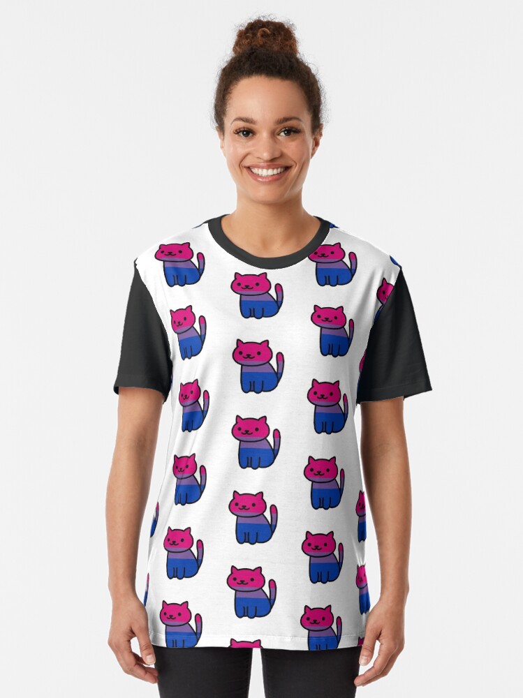 Alternate view of Neko Pride: Bisexual Graphic T-Shirt