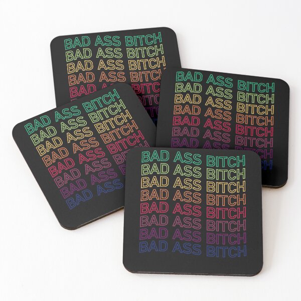 Item preview, Bad Ass Bitch Rainbow Typography designed and sold by ClickForMore.