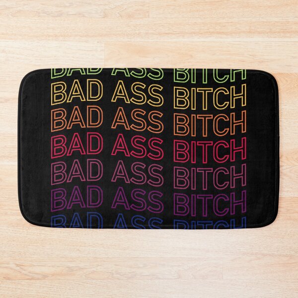 Item preview, Bad Ass Bitch Rainbow Typography designed and sold by ClickForMore.