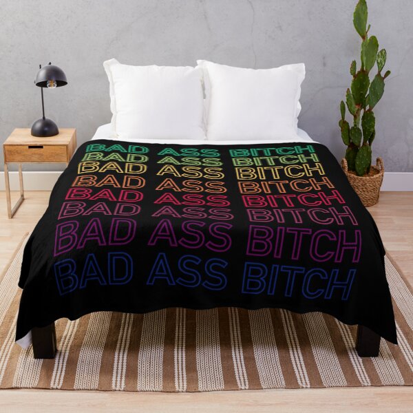 Item preview, Bad Ass Bitch Rainbow Typography designed and sold by ClickForMore.