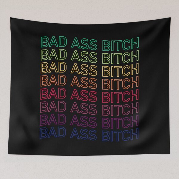 Item preview, Bad Ass Bitch Rainbow Typography designed and sold by ClickForMore.