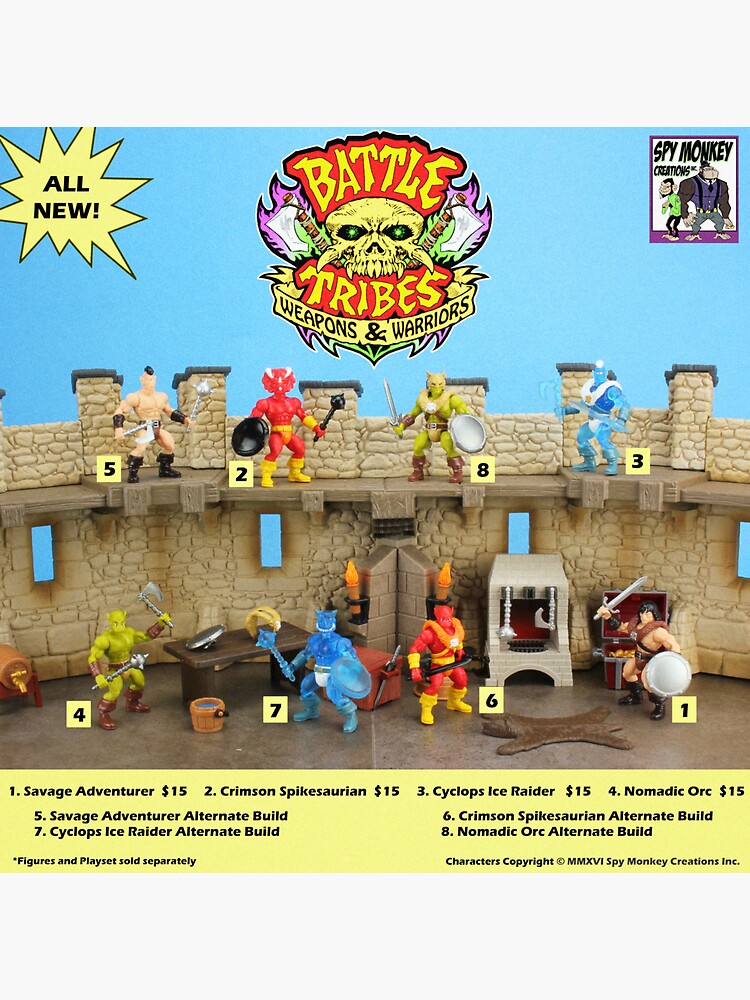 Thumbnail 3 of 3, Sticker, Battle Tribes Retro Catalog designed and sold by spymonkey.