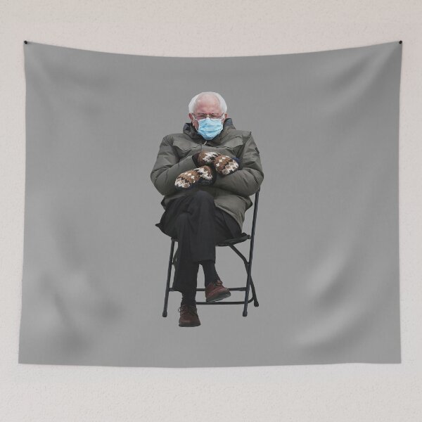 Item preview, Bernie Sanders with Mittens and Foldable Chair designed and sold by SoloTravelerSt.