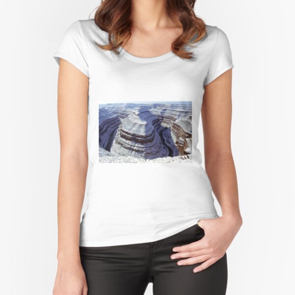 Gooseneck Canyon in the snow Fitted Scoop T-Shirt