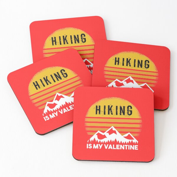 Item preview, Hiking Is My Valentine Vintage Retro Sunset Funny Mountain Love designed and sold by WhiteTears.