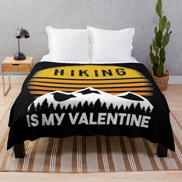 Item preview, Hiking Is My Valentine Vintage Retro Sunset Funny Mountain Love designed and sold by WhiteTears.