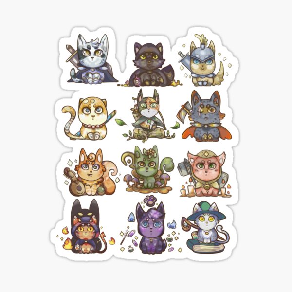 Dnd kittens classes Sticker
