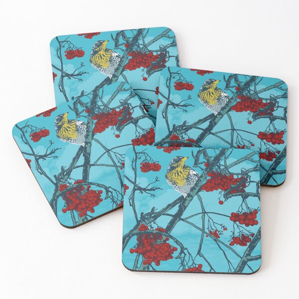 Item preview, Fieldfare sits on a branch of a rowan-tree designed and sold by JackJumpingsack.