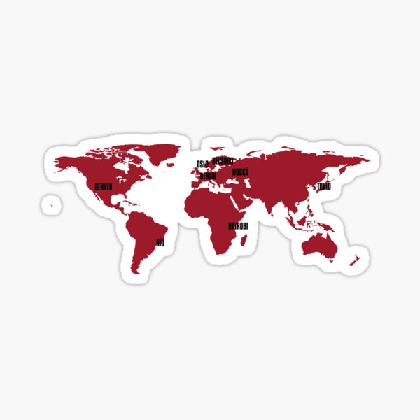 La casa de papel world names Sticker