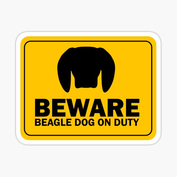 Beagle Dog on Duty Sticker